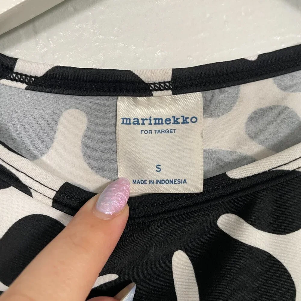 Marimekko for Target Girls S Black White Floral Rash Guard Swim Long Sleeve - Picture 5 of 7